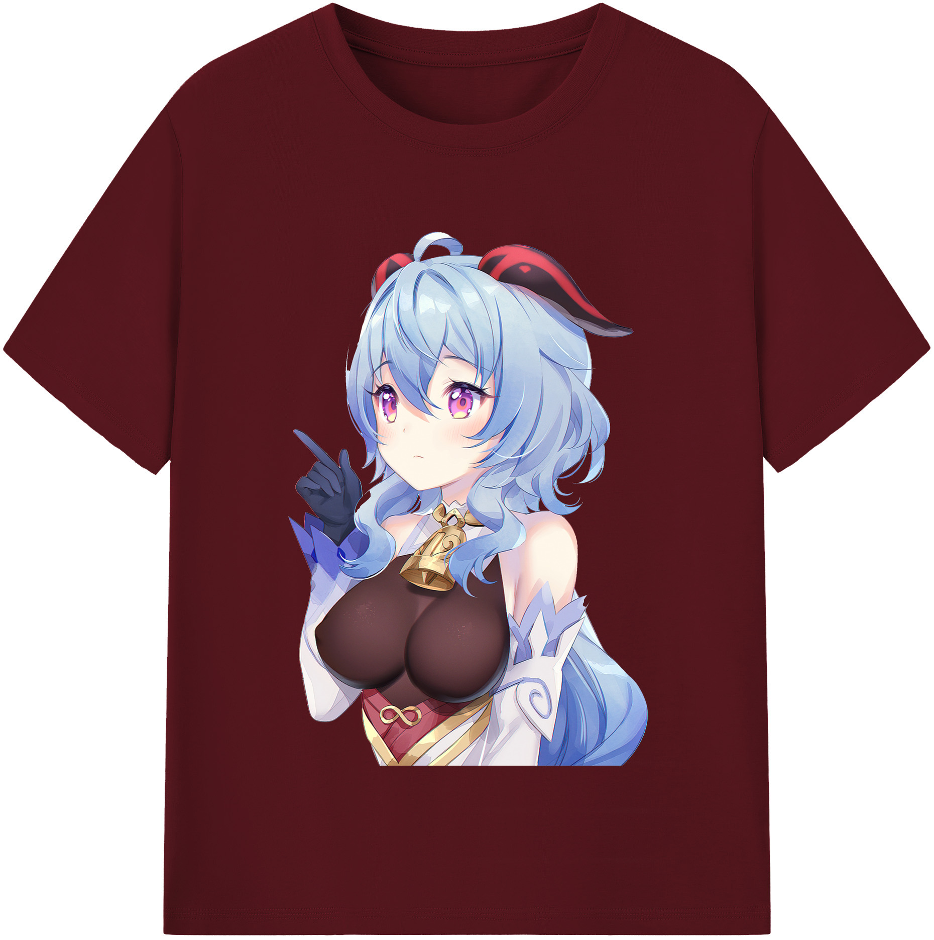 げんし神 甘雨 かんう genshin Ganyu 綿100％半袖Tシャツ（フロントプリント）